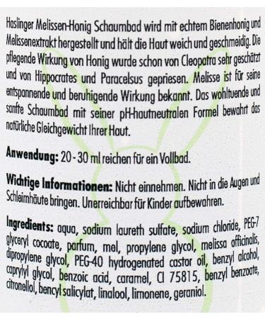 Haslinger Lemon Balm Honey Bubble Bath 400ml | Soothing Honey & Lemon Extract for Relaxation - Buy Online on GoSupps.com