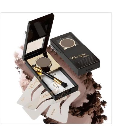XXL Lashes XXL Lashes Christian Faye eyebrow makeup semi-permanent waterproof smudge-proof lasts up to 24 hours including 3 stencils in 9 colors (Ash Brown)