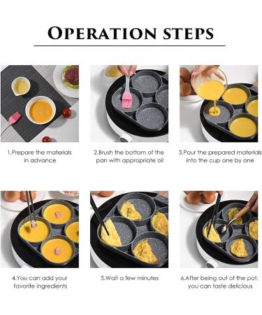 TABKER Pans Four-Hole Frying Pot Non-Stick Egg Breakfast Fried Pan Pancake Stove Pan Saucepan Cooking Utensils Cookware for Kitchen Camping - Buy Online on GoSupps.com