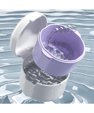Denture Case Denture Cup for Soaking Dentures Denture Bath Box with Rinsing Basket Portable False Teeth Storage Containers Thorough Cleaning of Dentures Retainer Clear Braces (Blue) - Buy Online on GoSupps.com