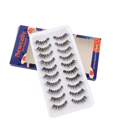 Newcally Natural Wispy Cat Eye False Eyelashes - Hand-Knotted Soft Light Volume Multipack - Buy Online on GoSupps.com