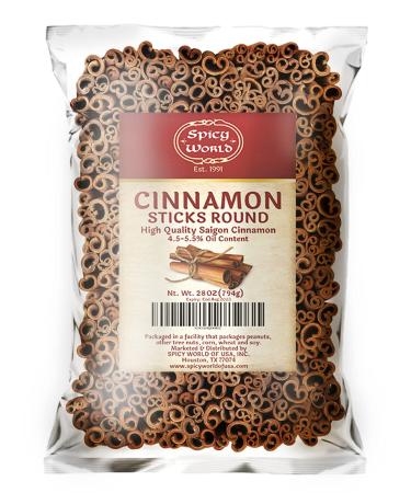 Spicy World Cinnamon Sticks 1.75 Pound Bulk Bag - 100 to 150 Sticks - Strong Aroma, Perfect for Baking, Cooking & Beverages - 3+ Inches Length - Cassia Saigon Cinnamon from Vietnam 28 Oz 1.75 Pound (Pack of 1)