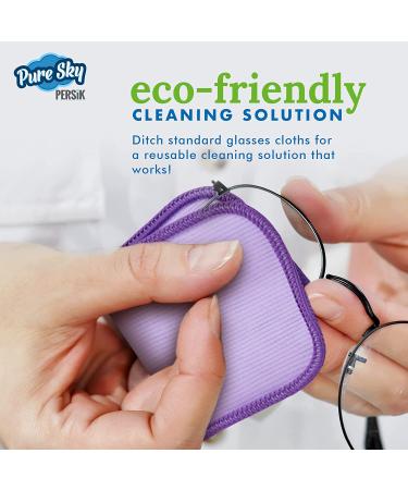 Pure-Sky Eyeglass Cleaner Cloth - 2 Pack Ultra Microfiber Wipes for Lenses, Glasses, Screens - Streak-Free Cleaning for Cameras, Cell Phones, Tablets - Buy Online on GoSupps.com