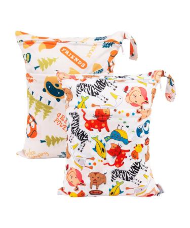ALVABABY 2pcs Baby Cloth Nappies Wet Dry Bags Waterproof Reusable with Two Zippered Pockets Travel Beach Pool Gym Bag for Swimsuits LZ0708-UK Lz0708 2PCS - Buy Online on GoSupps.com