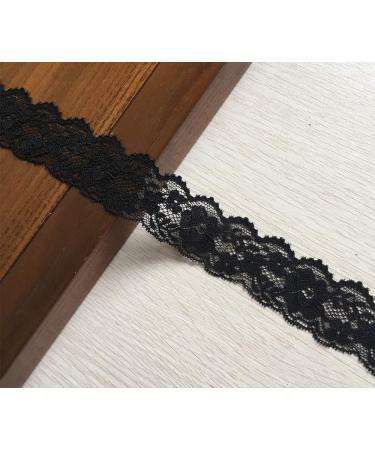 Lace Realm 1-1.5 Inch Wide Embroidery Floral Lace Elastic Trim Fabric - 4 Colors - DIY Craft Supply - 9 Assorted Patterns - 1 Yard Each - 5802 - Buy Online on GoSupps.com