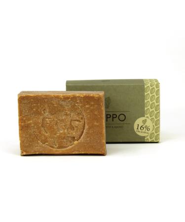 LYNPHA VITALE Aleppo Soap Bar with Olive Oil and 16% of Laurel Oil   Original Recipe - Handmade and Organic Soap - Natural Product Suitable for Sensitive Skins   Ideal as Body Soap and Shampoo- 200 gr Aleppo 16%