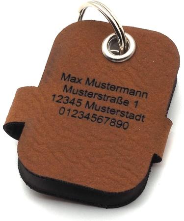 Custom Engraved Copter Farm Dog Brand Bag - Art & Real Leather Rectangle Design for Dogs | Personalize with Push Button | Unique Brown Collar Accessory - Buy Online on GoSupps.com