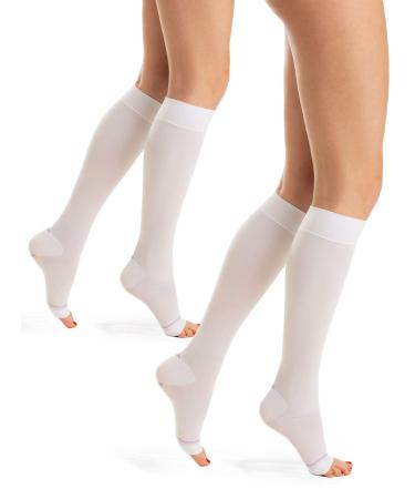 Relaxsan antembolism M1350A (2 pairs - white s) thrombosis socks women and men 25-32 mmHg compression knee socks unisex class2 s white 2 pairs