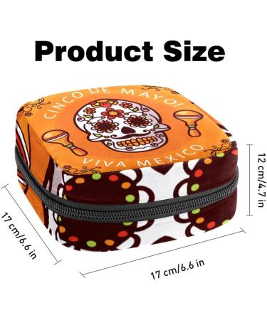 Shop Women's Cinco de Mayo Binding-Up Bags | Dead Head Orange Portable Menstrual Insert & Storage Holder for School & Office - Buy Online on GoSupps.com