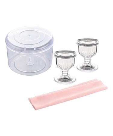 GroupB Transparent Eye Wash Cups, BPA-Free Eye Wash Kit Made with High Grade Plastic for Eye Rinse and Cleansing, Remove Dust, Makeup, Irritants, & More for Soothing Relief - Set of 2