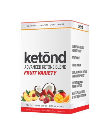 Exogenous Ketones Advanced Blend by Ketond - Drink Ketones for Rapid Weight Loss - Best Fuel for Energy Mental Performance and Weight Loss - Citrus Mango Tigers Blood Peach (15 Stick Packs)