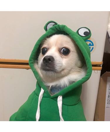 Shop Cute Frog-Shaped Vitsole Dog Hooded Sweaters - Warm Jackets for Cats & Small Dogs | X-Large Green Cold Weather Outwear - Buy Online on GoSupps.com