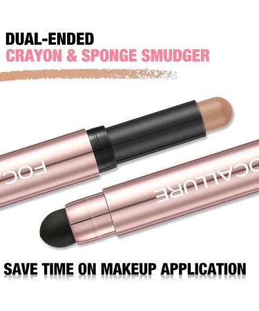 FOCALLURE No Crease Eyeshadow Stick - Creamy Matte & Shimmer Eyeshadow Pencil in OATS LATTE - Buy Online on GoSupps.com