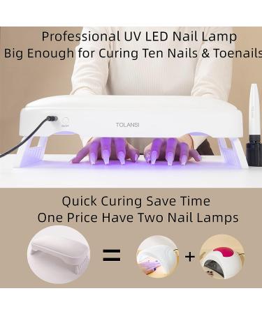 TOLANSI U V LED Gel Nail Art Curing Lamp - Professional Salon Nail LED Lamp in White for Hands/Feet - Buy Online on GoSupps.com