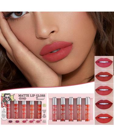5-Piece Matt Ink Lipstick Set - Nude Tones Waterproof & Long-Lasting Gloss | 12H Non-Drying Liquid Lipstick for Makeup Lovers | 1g (Pack #01) - Buy Online on GoSupps.com