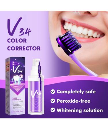 Purple Teeth Whitening Toothpaste | V34 Color Corrector for Stain Removal & Glowing Smile - Buy Online on GoSupps.com