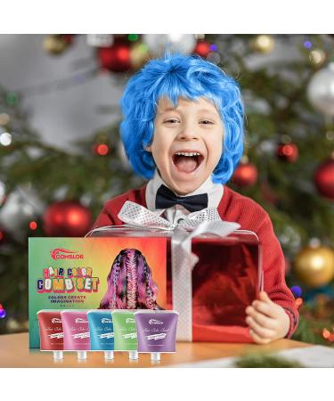 Comblor Temporary Hair Color Set - 5 Colors Hair Wax Dye for Kids, Ideal Gifts for Birthday & Holidays - Halloween, Christmas, Cosplay - 2.11 Fl Oz (Pack of 5) - Buy Online on GoSupps.com