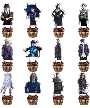 25pcs Wednesday A.ddam.s cake decoration Cupcake Toppers for Birthday Party Cake Decoration Supplies - Buy Online on GoSupps.com