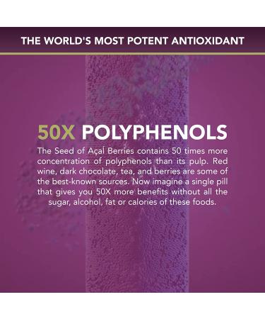 Organic Acai Seed Extract Nitric Oxide Supplement - 60 Capsules for Improved Blood Flow & Circulation | 100% Vasodilation Support with 50x Antioxidants - Buy Online on GoSupps.com