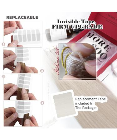Moresoo 40 cm White Blonde Tape In Extensions | Real Remy Hair #60A | 20 Pieces 50g - Invisible Hair Tapes for Seamless Style - Buy Online on GoSupps.com