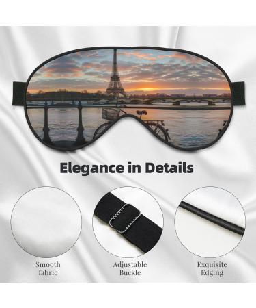 Eiffel Tower Bike Sleep Mask - Adjustable Breathable Eye Mask for Ultimate Comfort - Fashionable Travel Accessory - Buy Online on GoSupps.com
