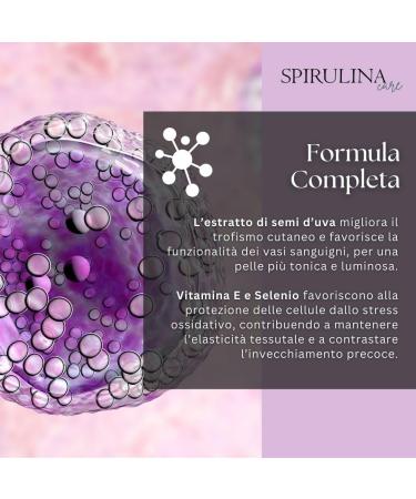 Grape Seeds (OPC) and Resveratrol - Antioxidant for Skin and Microcirculation with Spirulina Green Tea Vitamin E and Selenium - 60 Tablets to 800mg - Buy Online on GoSupps.com