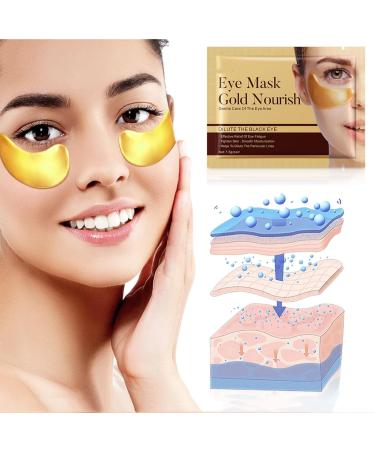 32-Piece Natural Gel Gold Under Eye Patches for Dark Circles, Puffy Eyes, and Wrinkles - Hyaluronic Anti-Aging Treatment Masks - Buy Online on GoSupps.com