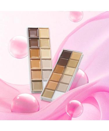  Hogvinnatil Complexion Palette - 12-Color Cream Contour Palette - Face Makeup for Weddings Office Evenings Travel Mature Skin Dark Circles - Buy Online on GoSupps.com