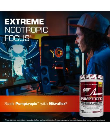 GAT Sport Pumptropic Mega-Pump & Laser Focus Powder | Stimulant-Free Strawberry Mango | 40 Servings | International Shipping - Buy Online on GoSupps.com