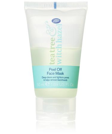 Boots Tea Tree Witch Hazel Peel Off Face Mask-Deep Cleans & Tightens Pores & Helps Remove Blackheads 50ml