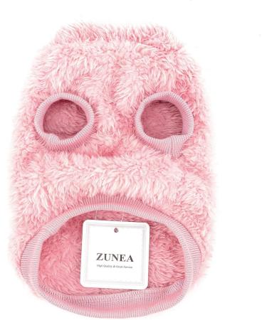 Zunea Fleece Winter Jacket for Small Dogs - Warm & Cozy Coat for Chihuahua & Cats - Soft Fuzzy Puppy Clothing with D-Ring - Pink XXL Rose - Buy Online on GoSupps.com