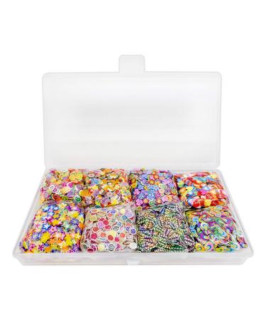 BANGSUN Nail Art Slices Assorted Patterns Cute Designs Colorful Slices for Nail Art Decorations 8000pcs