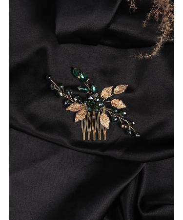 Dazzling Emerald Green Crystal Hair Vine Comb - Wedding Hair Accessory for Women by Deniferymakeup - Buy Online on GoSupps.com