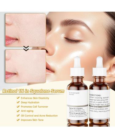 Buy Retinol 1% in Squalane Serum - 30ML Moisturizing Face Serum for Fine Lines & Acne - Best for Dry Skin - Buy Online on GoSupps.com