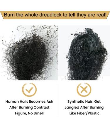 8 Inch 30 Strands 0.2cm Loc Extensions | Handmade Natural Black Human Hair Dreadlocks for Black Women/Men | Dye & Bleach Safe - Buy Online on GoSupps.com