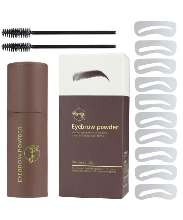 Meyrrish Eyebrow Powder - Perfect eyebrow kit to instantly color and shape your brows - Eyebrow Stencil Kit - Waterproof - Long Lasting - Multi-Purpose - Hairline Shadow Powder - Easy to use (Natural/Medium)