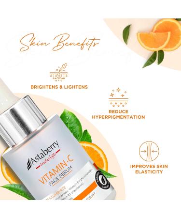 Vitamin C Face Serum - Anti-Aging Brightening Serum with Vitamin E Hyaluronic Acid & Niacinamide for Dark Spots & Fine Lines - Buy Online on GoSupps.com