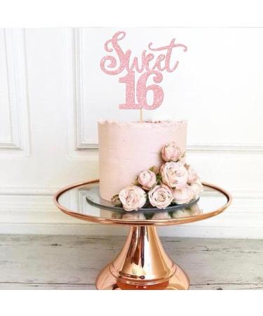 Xsstarmi 1 Pack Sweet 16 Cake Topper Glitter Happy 16th Birthday Cake Pick Cheers to 16 Years Old Sweet Teenager Sixteen Cake Decorations for Happy Sweet 16 Birthday Party Supplies Pink - Buy Online on GoSupps.com