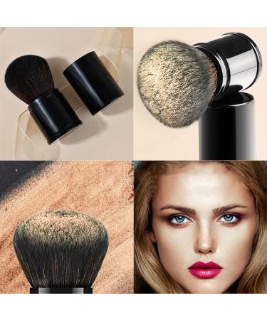 Retractable Kabuki Foundation Brush Portable Makeup Brush Travel Face Blush Brush for Powder Mineral Foundation Blending Blush Black - Buy Online on GoSupps.com