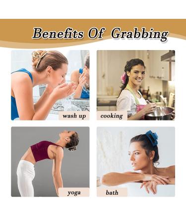 Gold Metallic Ribbon Pearl Hair Claw | Large Size, Strong Hold, Stylish Accessory for Women | 1Pc | Ideal for Thick & Thin Hair - Buy Online on GoSupps.com