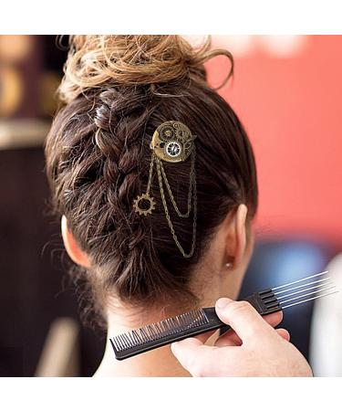 Punk Hair Clips | Punk Resin Gear Brooch - Portable Hair Barrette Decorative Hair Accessories for Proms Weddings Parties Cosplay - Buy Online on GoSupps.com