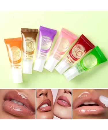  Generisch Fruit Flavored Lip Gloss Set Long Lasting Hydrating Nourishing Oil Soft Smooth Hydrating Lipstick For Dry Lips Balm 9 ml Baume l vres avec couleur rouge (E A) - Buy Online on GoSupps.com