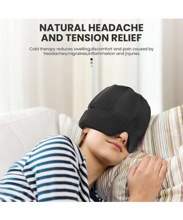 Wearable Gel Ice Headache Relief Headband - Long-Lasting Cooling Therapy for Migraine & Tension Relief - Black - Buy Online on GoSupps.com