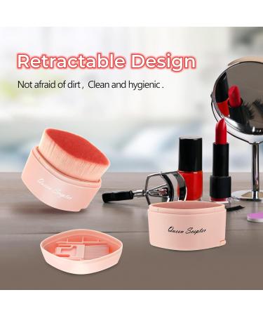 Retractable Flat Liquid Foundation Makeup Brush with Cover Flat Top Kabuki Liquid Foundation Shadow Powder Face Blush Brush for Blending Liquid Foundation Quarantine BB Cream Contour Cream Cosmetics Pink - Buy Online on GoSupps.com
