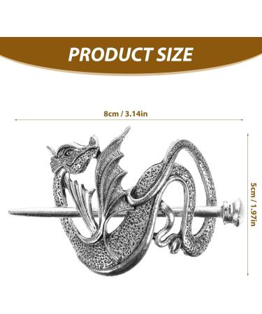 Didiseaon Medieval Metal Hairpins Wiccan Viking Hair Bun Clip Silver Punk Hair Barrette Dragon Chignon Buns Holder Knot Viking Jewelry for Women Girls - Buy Online on GoSupps.com