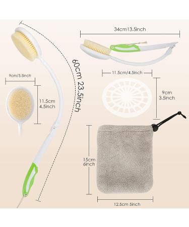 Foldable Back Shower Brush for Men and Women - Quick Dry Bath Brush, Extra Long Handle Curved Body Scrubber - Ideal for Elderly, Disabled, Seniors, Pregnant - LYIGEOL - Buy Online on GoSupps.com