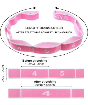 Buy Yoga Stretch Belt with 8 Loops - Violet Resistance Band for Pilates Gymnastics & Flexibility | 86cm Length (167cm Total) | 4cm Wide - Buy Online on GoSupps.com