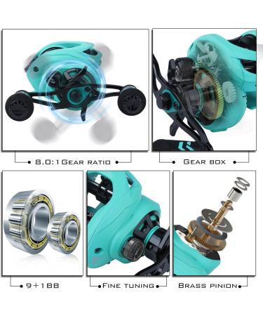 Sougayilang Baitcaster Combos - Light Baitcasting Rod & Reel Kit 5.9ft/6.9ft Left-Handed Fishing Rod Combo - Buy Online on GoSupps.com