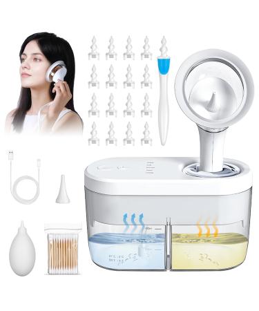 Hommie Ear Wax Removal Kit Electric Ear Cleaner Irrigation Kit With 4 Pressure Modes Safe and Effective Ear Syringe Kit Includs Cotton Swabs Ear syringe 3 Eartips (white) Screw Ear Pick Regular
