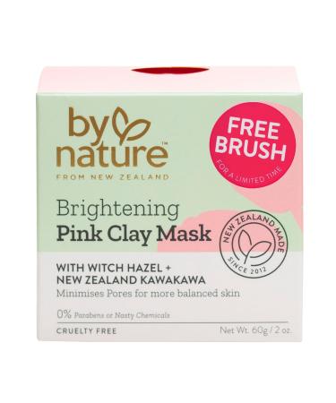 Buy By Nature Brightening Pink Clay Face Mask & Brush 60g - International Shipping Available | Radiant Skin Solution - Buy Online on GoSupps.com